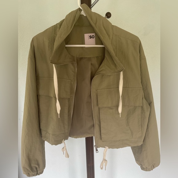 Happy Camper Olive Utility Windbreaker Jacket - Picture 5 of 10